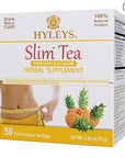 Hyleys Slim Tea Weight Loss Herbal Supplement with Pineapple - Cleanse and Detox - 50 Tea Bags (6 Pack)