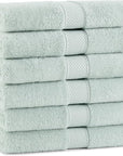 Aston & Arden Egyptian Hand Towels - Pack of 6 - Oversized Ultra Soft Thick & Absorbent, 100% Ringspun Egyptian Cotton Bathroom Towel for Spa, Hotel, 600 GSM, 16 x 30 in, Green