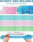 UJFQBH 3 Piece Bright Style African exfoliating net Exfoliating Shower Set Long Bath Sponges for Smooth, Refreshed Skin, The Exterior Gleams - Ideal for Daily Use (Bright Pink, Blue, Green)