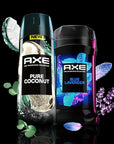 AXE Fine Fragrance Collection Premium Deodorant Body Spray for Men Pure Coconut 3 Count with 72H Odor Protection and Freshness Infused with Coconut, Eucalyptus, and Oak Essential Oils 4 oz