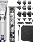 GLAKER Hair Clippers for Men,Professional Mens Hair Clippers Cordless Clippers for Hair Cutting, Hair Clippers and Precision Trimmer Kit Zero Gap Trimmer with LED Display 15 Guide Combs