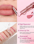 2-IN-1 Lip Liner and Lip Stain, High Pigmented Long Lasting Velvet Lip Tint, Well-Defined Lipliner, Weightless Waterproof Not Animal Tested, Matte Finish Makeup