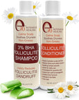3% BHA Folliculitis Shampoo and Conditioner for Women & Men - Made with Salicylic Acid & Tea Tree Oil - Flakes Shampoo & Deep Conditioner for Dry Itchy Scalp & Acne by e70