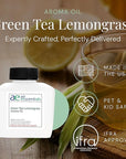 Green Tea & Lemongrass Aroma Oil, Essential Oils Blend for Diffusers & Scent Machines, Blend of Lemongrass & Leafy Greens, Aromatherapy, Cold Air Diffuser Compatible, 100 mL