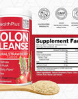 Health Plus Colon Cleanse Digestive Support | Natural Sweetener without Artificial Flavors | Daily Fiber for Toxin Elimination To Reduce Bloating | Strawberry Flavor | 9 Ounces, 36 Servings