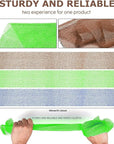 UJFQBH 3 Pieces African Bath Sponge African Net Long Net Bath Sponge Exfoliating Shower Body Scrubber Back Scrubber Skin Smoother,Great for Daily Use (Brown、Blue、Green)