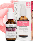 Advanced Clinicals Rosehip Oil For Face With Vitamin E + Botanicals Helps Improve Look Of Dark Spots, Wrinkles, Fine Lines, & Uneven Looking Skin Tone | Moisturizing Skin Care Face Serum, 1.8 Fl Oz
