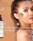 PURA D'OR Vitamin C Face Wash (8oz x3 = 24oz) Antioxidant Rich Facial Cleanser For Radiant Glow & Even Skin Tone - Gentle, Refreshing, Nurturing, Hydrating, Sulfate & Paraben Free Formula