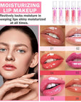 Korean Clear Lip Oil Gloss for Women,Ultra-Hydrating Lip Glow Oil with Chili Extract,Nourishing Lip Oil Tinted,Lip Plumping Booster,Fuller Lips Instantly - 02 Baby Pink