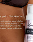 Loving Tan 2 HR Express Mousse, Ultra Dark- Streak Free, Natural looking, Professional Strength Sunless Tanner - Up to 5 Self Tan Applications per Bottle, Cruelty Free, Naturally Derived DHA - 4 FL Oz