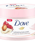 Dove Exfoliating Body Polish Scrub For Silky, Soft Skin Pomegranate & Shea Butter Body Scrub Exfoliates and Provides Lasting Nourishment 10.5 oz