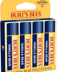 Burt's Bees 100% Natural Moisturizing Lip Balm, Vanilla Bean - 4 Tubes
