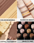 FOCALLURE 2 Pcs Mineral Cream Contour Stick,Moisturize Highlighter and Bronzer Pen,Non Stick Face Brightens & Shades Pencil,Long Lasting & Smooth Gliding Face Illuminator Makeup,Medium-warm