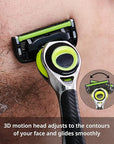 Dorco Pace 6 Pro 3D Motion Razor System - 1 Handle + 9 Cartridge Set