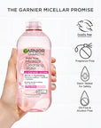 Garnier Micellar Water with Rose Water and Glycerin, Hydrating Facial Cleanser & Makeup Remover, For All Skin Types, Vegan, Cruelty Free, 13.5 Fl Oz (400mL), 1 Count