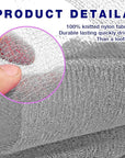 3-Piece Exfoliating Washcloth Set - African Net Sponge, Japanese Wash Cloth, Face & Body Exfoliator (Black, White, Grey)