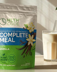HLTH Code Complete Meal Replacement Shake - Healthiest Meal Replacement = Healthiest You | Keto Friendly | High Protein | Low Carb | Collagen | Gluten Free | Plant Based Vanilla (15 servings)