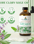 EVOKE OCCU Clary Sage Oil Essential Oil for Anxiety Relief, Moisturize Skin, Air Freshening, Add to Spray and Diffuser - 4 FL Oz
