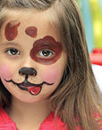 CCbeauty Brown Face Paint Stick,Face Painting Kit,Professional Oil Based Body Paint,Non Toxic SFX Makeup For Deer Elk Bear Halloween Costume Cosplay,Full Coverage Painting Foundation + Makeup Sponge