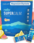 Nello Supercalm Powdered Drink Mix, Cortisol Reducer* and Sleep Aid Supplement, L Theanine, Ksm-66 Ashwagandha, Magnesium Glycinate, Vitamin D 3, No Sugar, Non GMO, On The Go, 20 Ct, Yuzu Guava