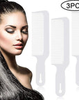 Boao 3 Pieces Barber Combs Flat Top Clipper Combs Hair Cutting for Flat Top and Clipper Cuts(White)
