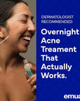 EMUAID Overnight Acne Treatment, Gentle Fast-Acting Solution with Salicylic Acid for Adults and Teens, Clears Stubborn Pimples, Cystic Acne, Blackheads, Rosacea, and Hormonal Breakouts, 1oz