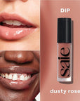 Saie Glossybounce - Hydrating Lip Gloss and Tinted Lip Oil Hybrid with Hyaluronic Acid & Jojoba Oil for Non-Sticky, Ultra-Shiny, Plump & Soft Lips - Everyday Makeup Essential - Dip (.17 oz)