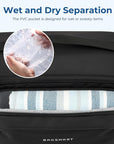 BAGSMART Toiletry Bag for Men, Wide Opening Travel Bag for Toiletries, Dopp Kit Water Resistant Shaving Hygiene Bag for Bathroom Shower, Toiletries Accessories,Travel Essentials (Navy Blue)