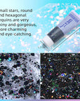 DAGEDA Body Glitter Gel, Face Glitters Body Gel Sequins Shimmer Liquid Eyeshadow, Chunky Glitter for Face Hair Nails, Holographic Cosmetic Laser Powder Festival Glitter Makeup 1.7oz (Black)