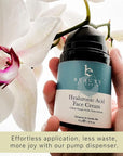 Hyaluronic Acid Moisturizer for Face - USA Made with Organic & Natural Ingredients, Hydrating Anti Aging Face Moisturizer for Dry Skin with Glycerin & Vitamin E, Unscented Anti Wrinkle Cream