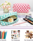 Pazimiik checkered makeup bag for