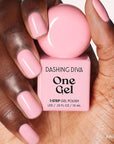 Dashing Diva One Gel Color & Magnetic Topper Duo - Diva - Attitude & Silver Glitter Topper - 3-in-1 Base Coat, Nail Color & Top Coat - Gel Nail Polish Set
