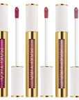 MAKI YIKA 3Pc Metallic Lipstick Long Lasting, Hot Pink Red Brown Glitter Lipsticks, High Shine Lipstick No Smudge No Transfer Liquid Lip Gloss (Hot Pink/Red/Brown)