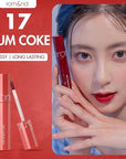 rom&nd Juicy Lasting Tint #17 Plum Coke - K-Beauty Long-Wear Glossy Lip Stain for Cool Tones, Hydrating & Non-Sticky Deep Berry Plum