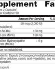 Metagenics Bone Builder Plus - MCHC Supplement - High-Absorption - 2000 IU Vitamin D - with Calcium & Phosphorus - Non-GMO & Gluten-Free - 180 Capsules