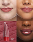 Hydrating Lip Glow Oil, Lip Plumper Gloss Lip Tint Stain, Pigmented Plumping Lip Gloss, Nourishing Non-Sticky Vegan, Glossy Mirror Finish Tinted Lip Glaze, Plump And Pout Lipgloss for Women Girls-03#
