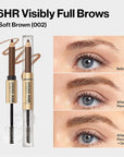 Revlon ColorStay Brow Fantasy, All In One Eyebrow Powder Pencil with Shaping Clear Gel, Gel Infused with Panthenol, Smudge-proof, 16HR Visibly Full Brows, 002 Soft Brown