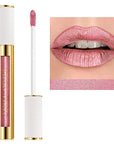 MAKI YIKA Pink Nude Lipstick for Women Metallic Lipsticks Glitter Long Lasting Lipstick No Smudge No Transfer Liquid Lip Gloss (BR017 Love Fighter)