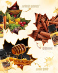 Autumn Fragrance Oils Set, Essential Oil for Diffuser, Fall Scent Diffuser Oil, Use for Soap Candle Making,Pumpkin Spice, Spiced Cider, Maple Syrup, Autumn Harvest, Cinnamon, and Apple Pie