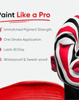 Blue Squid PRO Red, White and Black Face Paint Stick - Waterproof Body Paint Adults & Kids Eye Black Baseball, Eyeblack Softball -Hypoallergenic Twist-Up Non-Toxic Makeup Stick - Cosplay, Sports & SFX