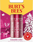 Burt's Bees Lip Shimmer Gift Set, Kissable Color, Warm Collection, 3-Pack, 0.09 oz.