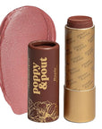 Poppy & Pout All Natural Lip Tint, Cardboard Tube, Hand-Filled, Beeswax, Vitamin E, Coconut Oil, Cruelty Free, All-Natural Shades (Roxie)