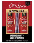 Old Spice Moisturizing Body Wash for Men, Hydro Wash, 2-in-1 Long Lasting Scent & Deep Hydration, 24/7 Shower Fresh, Swagger Scent, 21 oz (Pack of 2)
