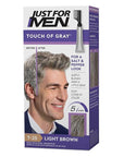 Just For Men Touch of Gray, Mens Hair Color Kit with Comb Applicator for Easy Application, Great for a Salt and Pepper Look - Light Brown, T-25, Pack of 1