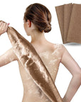 ARCH&M 3-Pack Premium Nylon Exfoliating Towel - 35-Inch Quick-Dry, Hygienic Japanese Washcloth for Body & Back - Durable, Machine Washable, Long-Lasting (Brown x 3)
