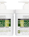 Advanced Clinicals Green Coffee Bean Thermo - Firming Body Lotion | Caffeine Infused Collagen Cream Moisturizer & Body Cream For Women, Stomach, Legs, & To Improve Look Of Textured Crepey Skin, 2pack
