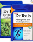 Dr Teal's Epsom Salt Bath Combo Pack (6 lbs Total), Relax & Relief with Eucalyptus & Spearmint, and Pre and Post Workout with Magnesium Sulfate and Menthol