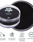 Blue Squid PRO Face Paint - Professional Water Based Single Cake Facepaint & Body Paints - SFX Makeup, Kids Adults Face Painting for Costume, Halloween, Cosplay - Classic Black 90g / 3oz