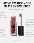 Saie Glossybounce - Hydrating Lip Gloss and Tinted Lip Oil Hybrid with Hyaluronic Acid & Jojoba Oil for Non-Sticky, Ultra-Shiny, Plump & Soft Lips - Everyday Makeup Essential - Kiss (.17 oz)