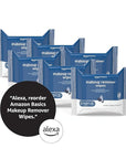 Amazon Basics Make Up Remover Wipes, Original, 25 Count, Pack of 6 (Previously Solimo)